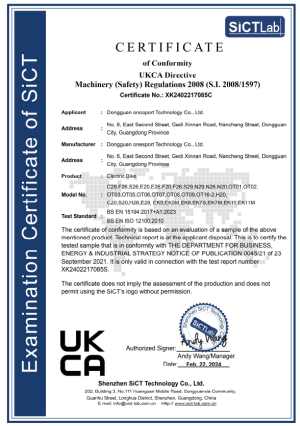 Examination Certificate of SiCT